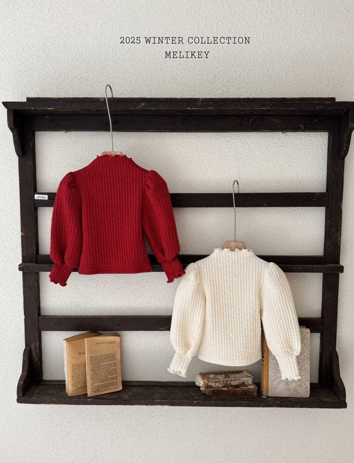 [melikey] Ribbed Knit Puff Tee_2colors