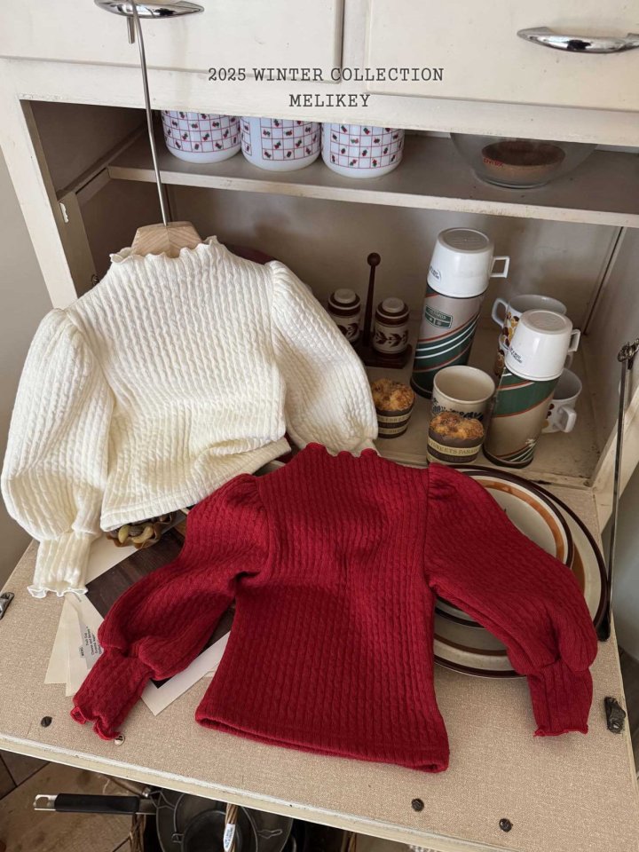 [melikey] Ribbed Knit Puff Tee_2colors