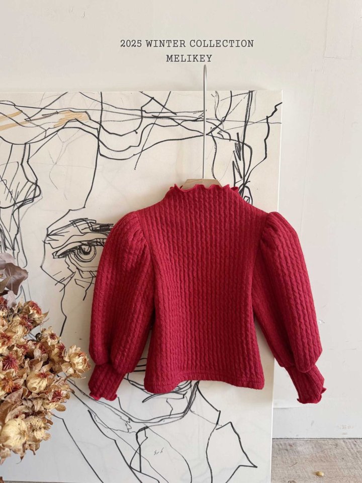 [melikey] Ribbed Knit Puff Tee_2colors