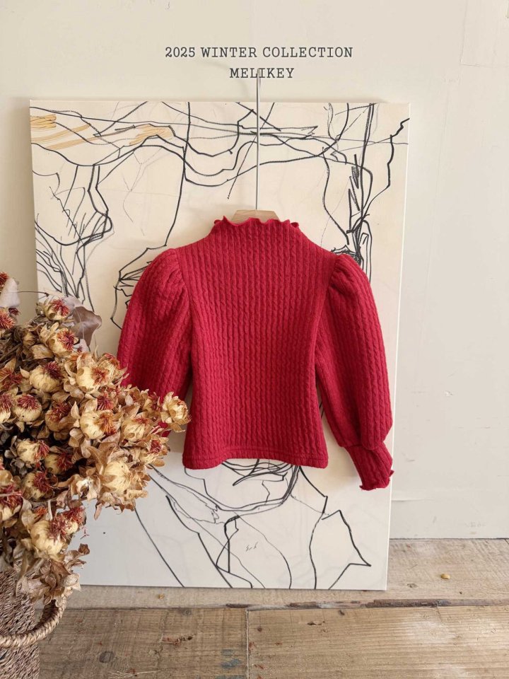 [melikey] Ribbed Knit Puff Tee_2colors