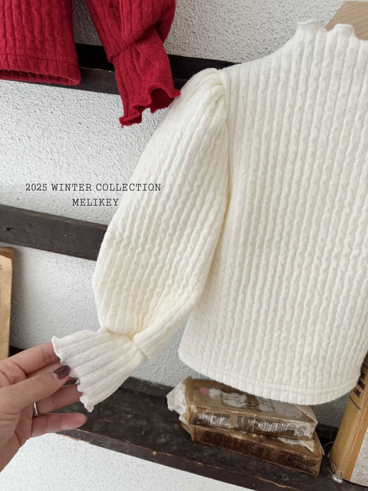 [melikey] Ribbed Knit Puff Tee_2colors