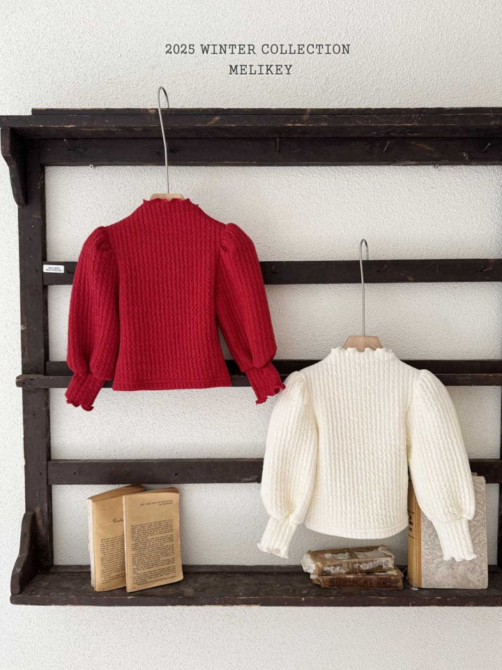 [melikey] Ribbed Knit Puff Tee_2colors