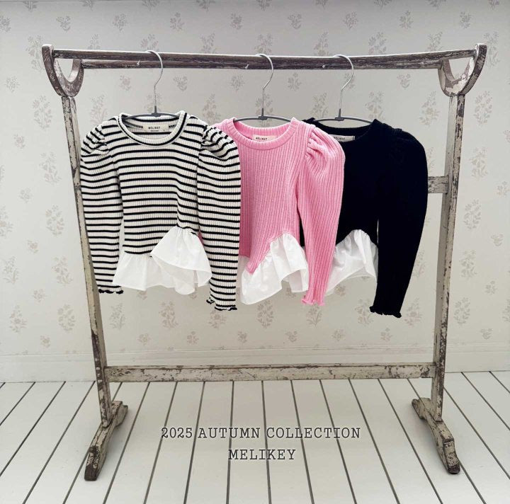 [melikey] Coco Diagonal Frill T-shirt_2colors