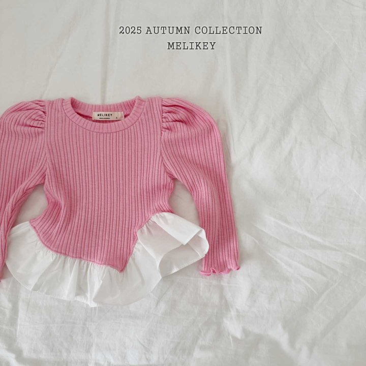 [melikey] Coco Diagonal Frill T-shirt_2colors