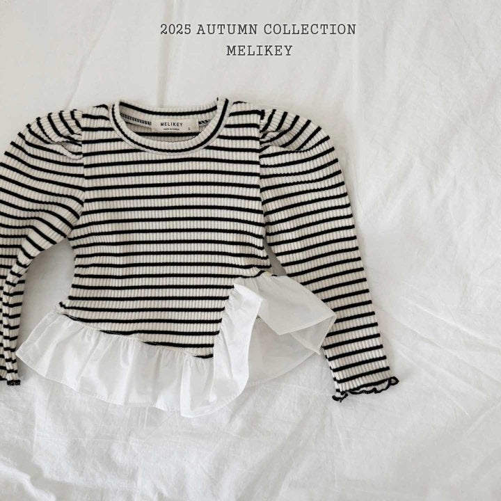[melikey] Coco Diagonal Frill T-shirt_2colors