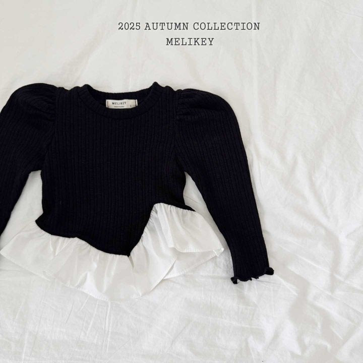 [melikey] Coco Diagonal Frill T-shirt_2colors