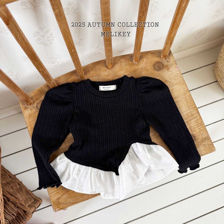 [melikey] Coco Diagonal Frill T-shirt_2colors