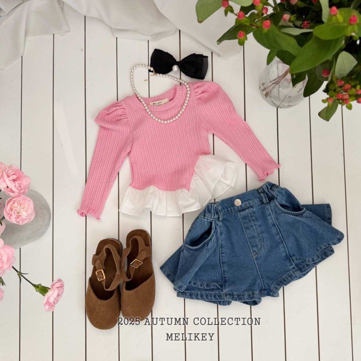 [melikey] Coco Diagonal Frill T-shirt_2colors