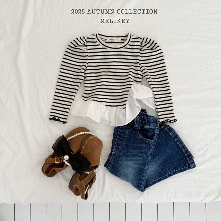 [melikey] Coco Diagonal Frill T-shirt_2colors