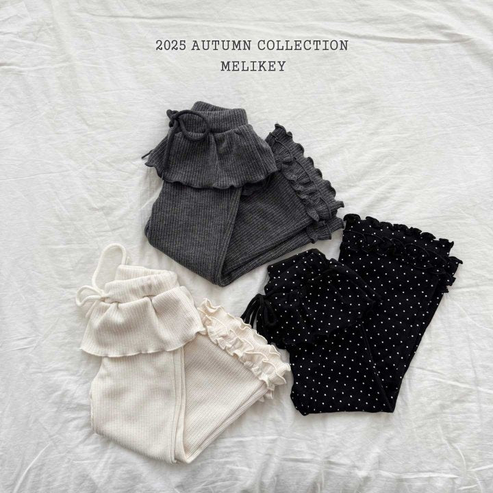 [melikey] Double frilll Boots cut pants_3colors