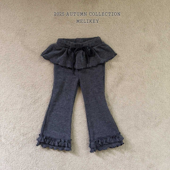 [melikey] Double frilll Boots cut pants_3colors