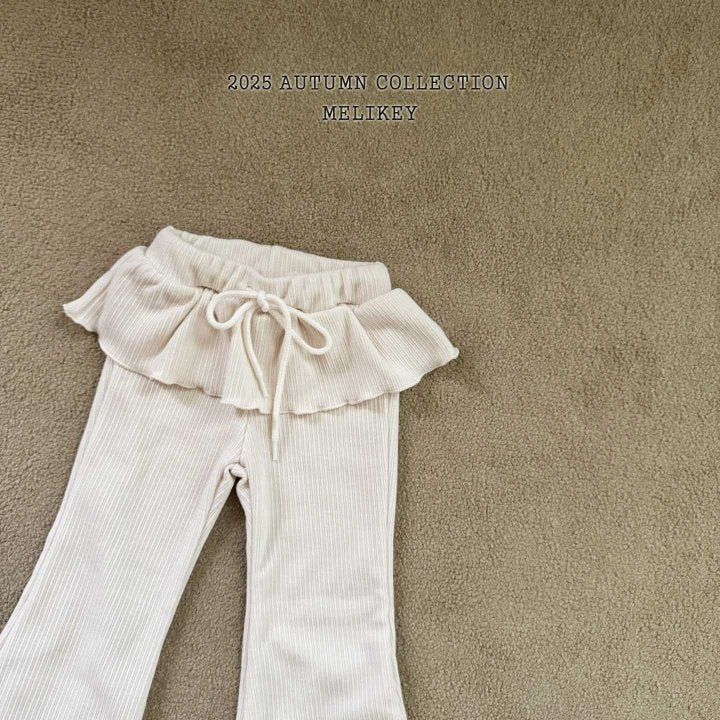 [melikey] Double frilll Boots cut pants_3colors