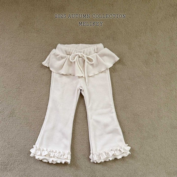 [melikey] Double frilll Boots cut pants_3colors