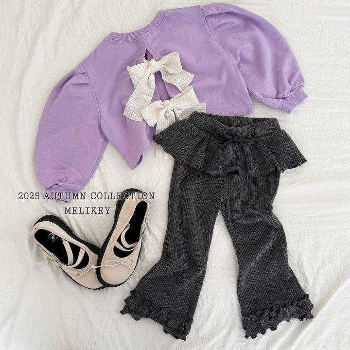 [melikey] Double frilll Boots cut pants_3colors