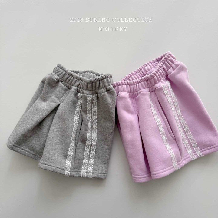 [melikey] Lace bonbon Short Flare Pants_Pink