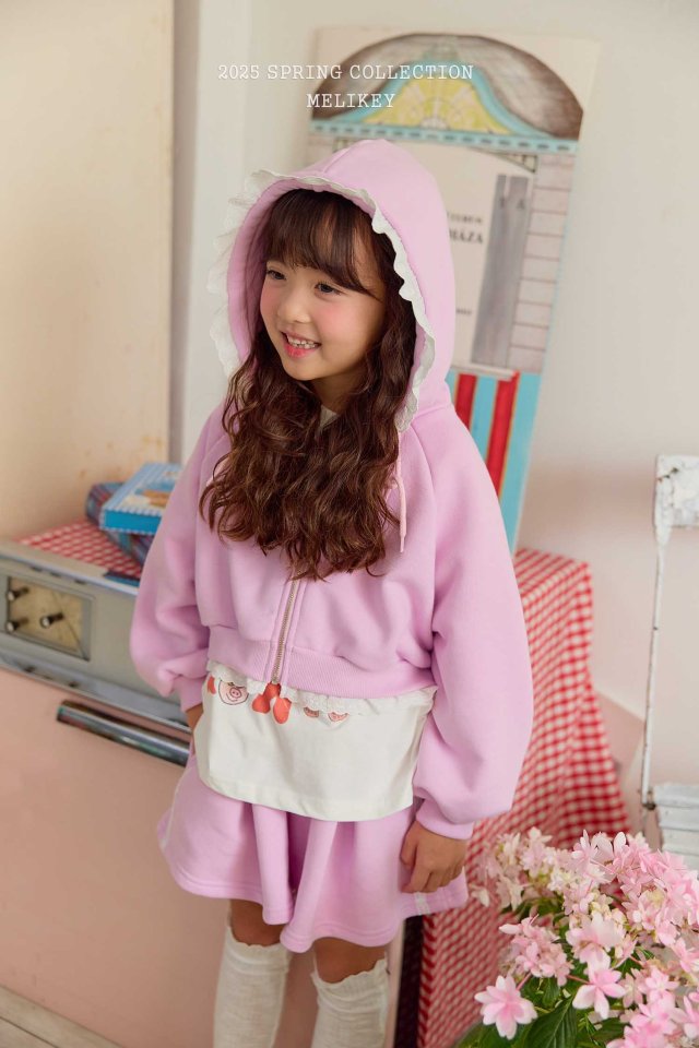 [melikey] Franfran Hoodie Zip-up_Pink