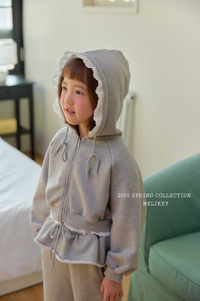 [melikey] Franfran Hoodie Zip-up_Gray