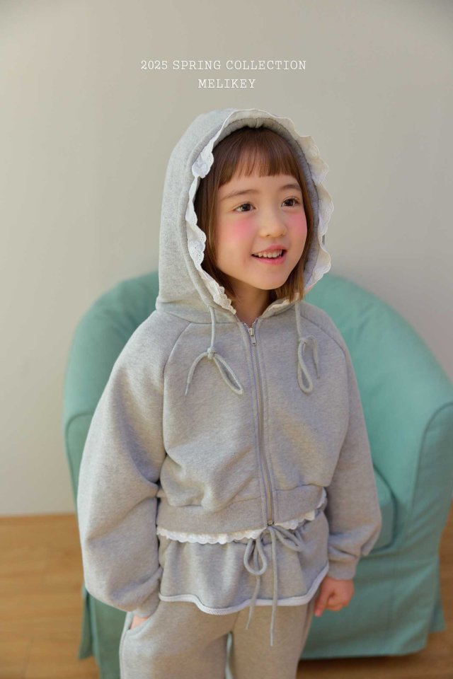 [melikey] Franfran Hoodie Zip-up_Gray