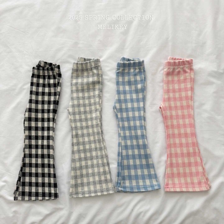 [melikey] Big Check Boots Cut Pants_4colors