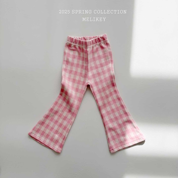 [melikey] Big Check Boots Cut Pants_4colors