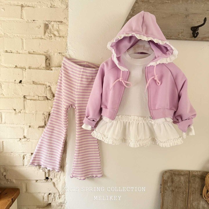 [melikey] Franfran Hoodie Zip-up_Pink