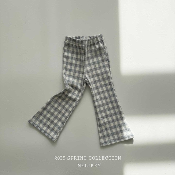 [melikey] Big Check Boots Cut Pants_4colors