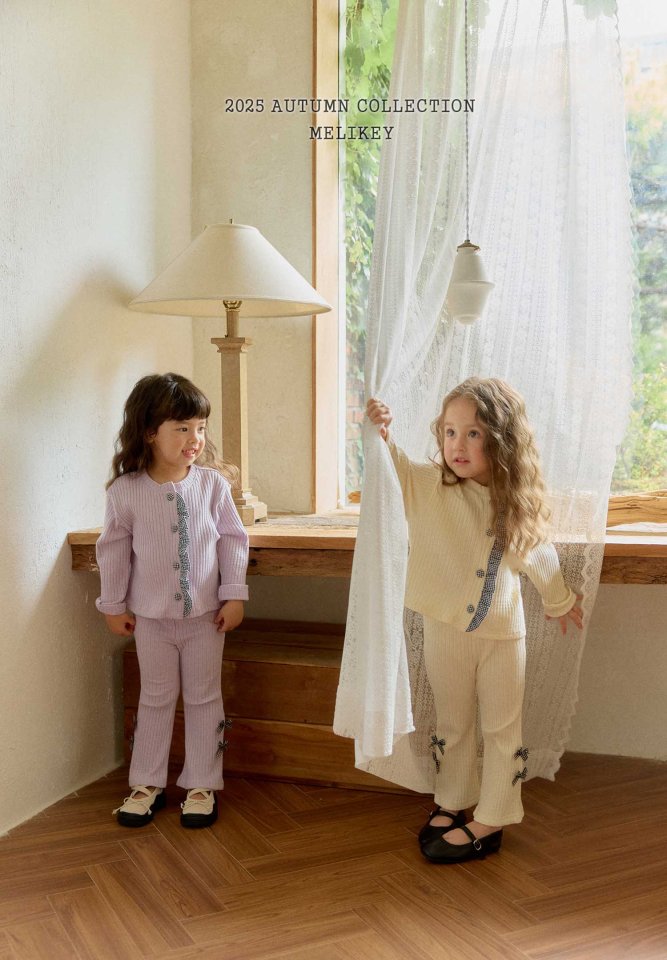 [melikey] Four Ribbon Boots cut pants_3colors