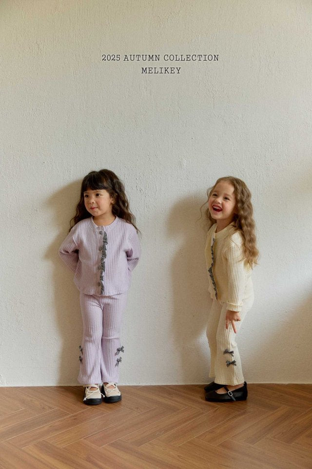 [melikey] Four Ribbon Boots cut pants_3colors