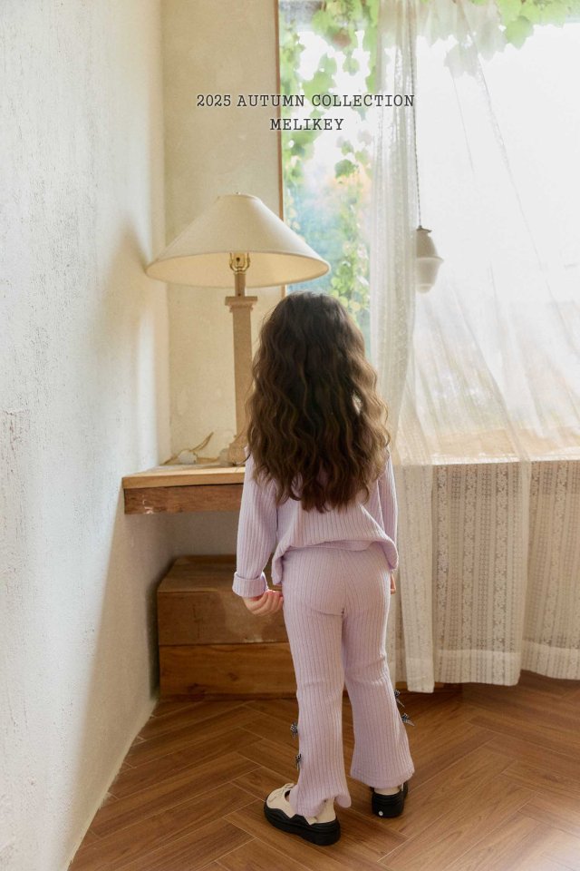 [melikey] Four Ribbon Boots cut pants_3colors