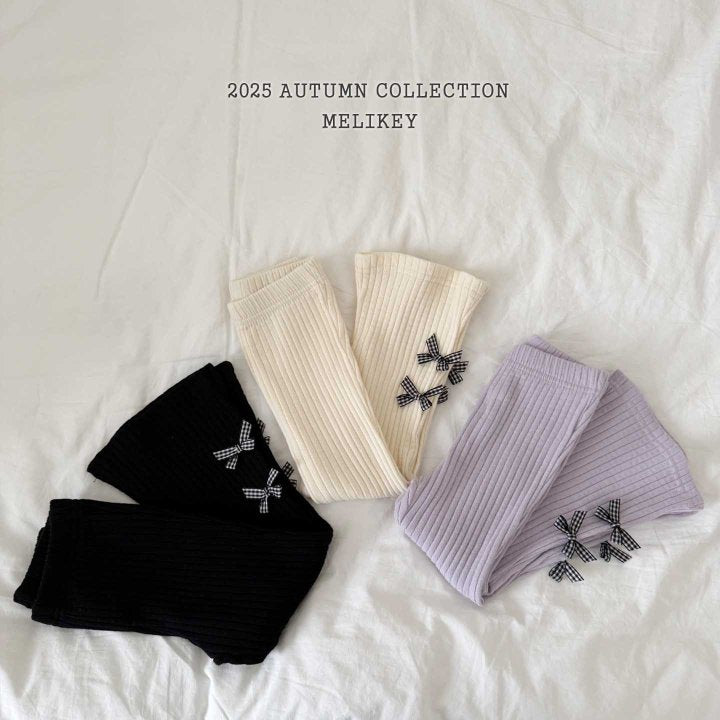 [melikey] Four Ribbon Boots cut pants_3colors