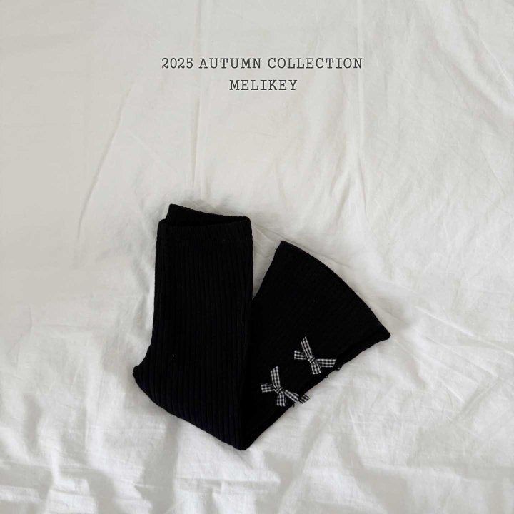 [melikey] Four Ribbon Boots cut pants_3colors