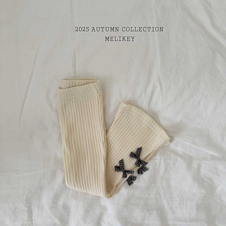 [melikey] Four Ribbon Boots cut pants_3colors