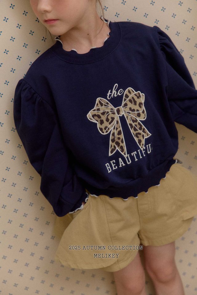 [melikey] Leopard Ribbon sweatshirt_2colors