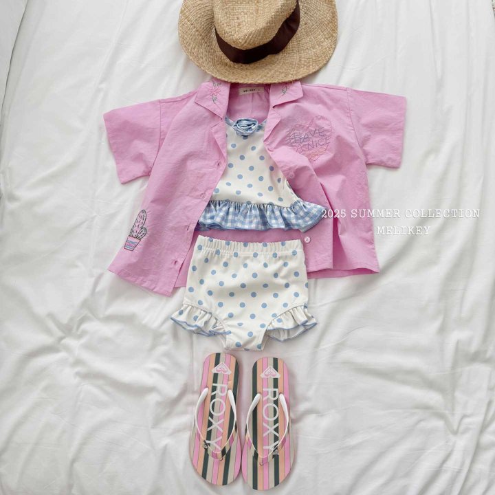 [melikey] Dots Check Swim Set_2colors