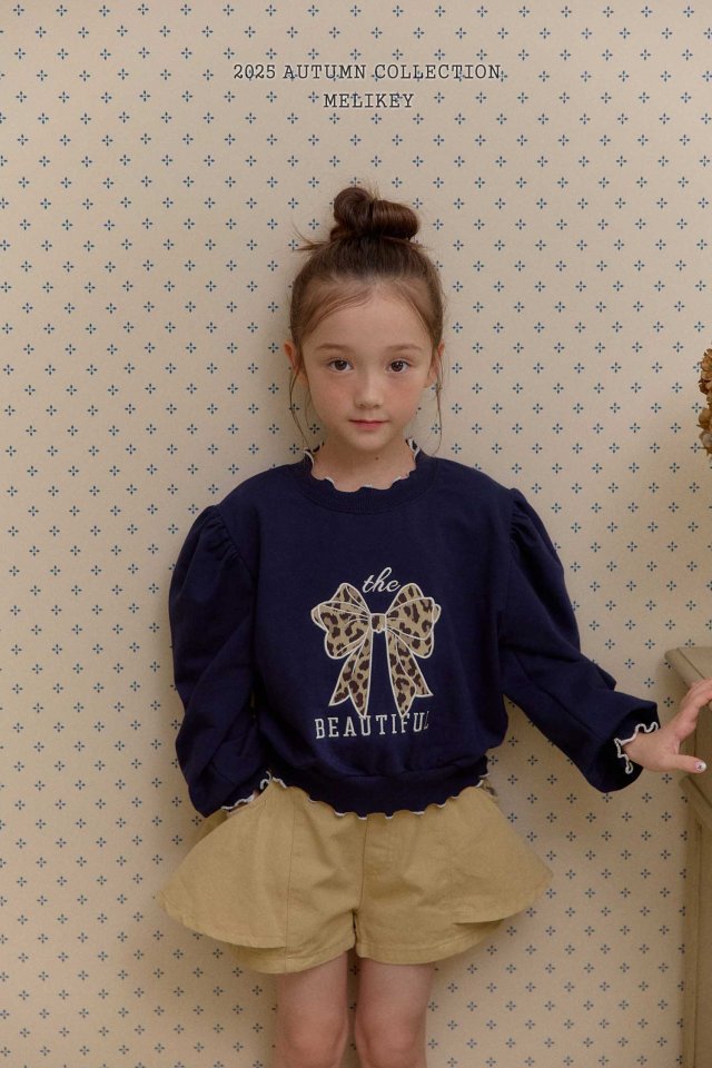 [melikey] Leopard Ribbon sweatshirt_2colors