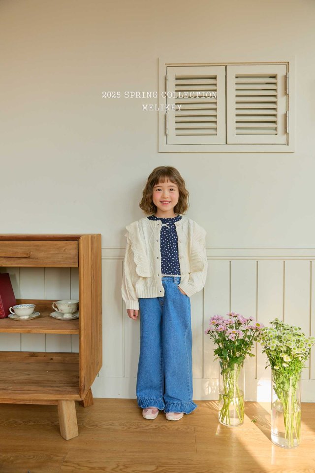 [melikey] Denim Frill Pants_Blue