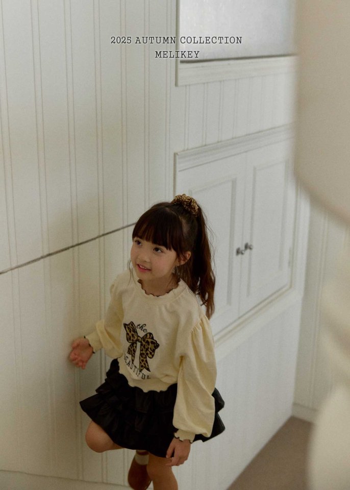 [melikey] Leopard Ribbon sweatshirt_2colors