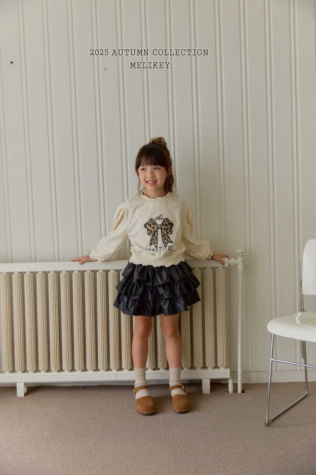 [melikey] Leopard Ribbon sweatshirt_2colors