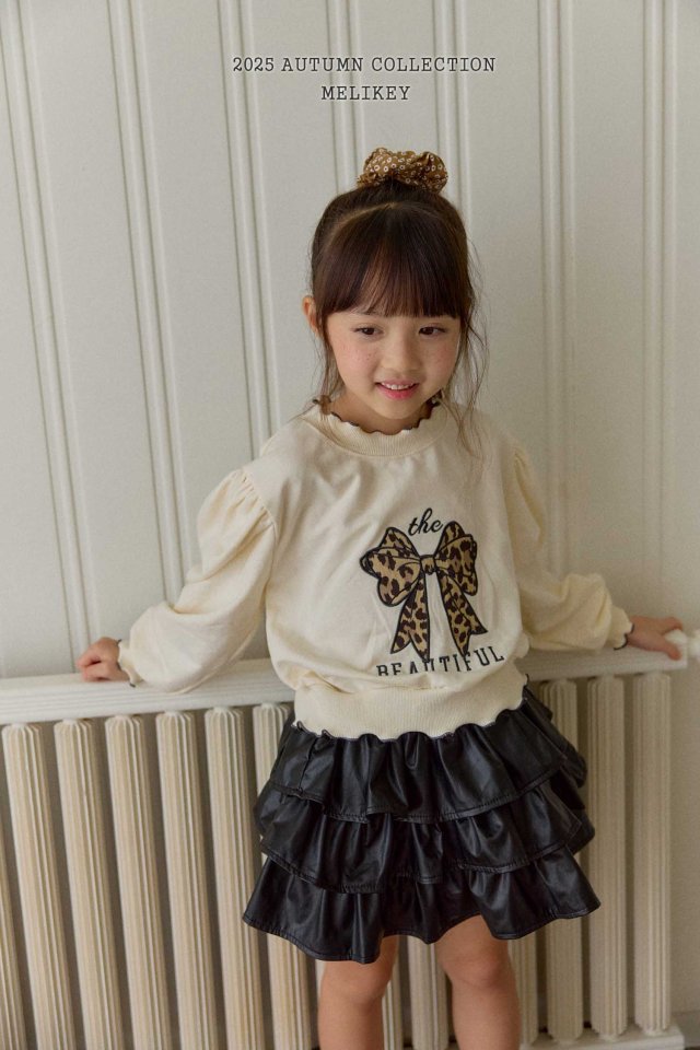 [melikey] Leopard Ribbon sweatshirt_2colors