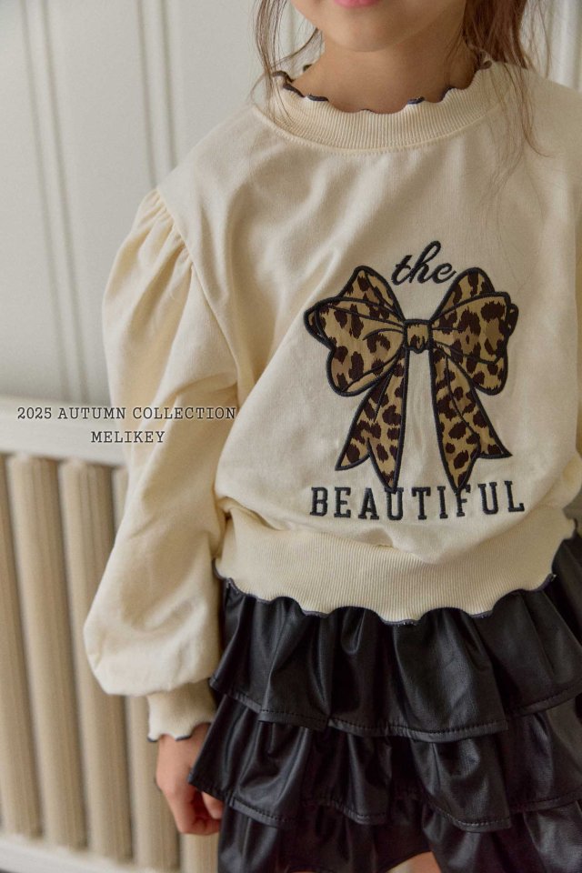 [melikey] Leopard Ribbon sweatshirt_2colors
