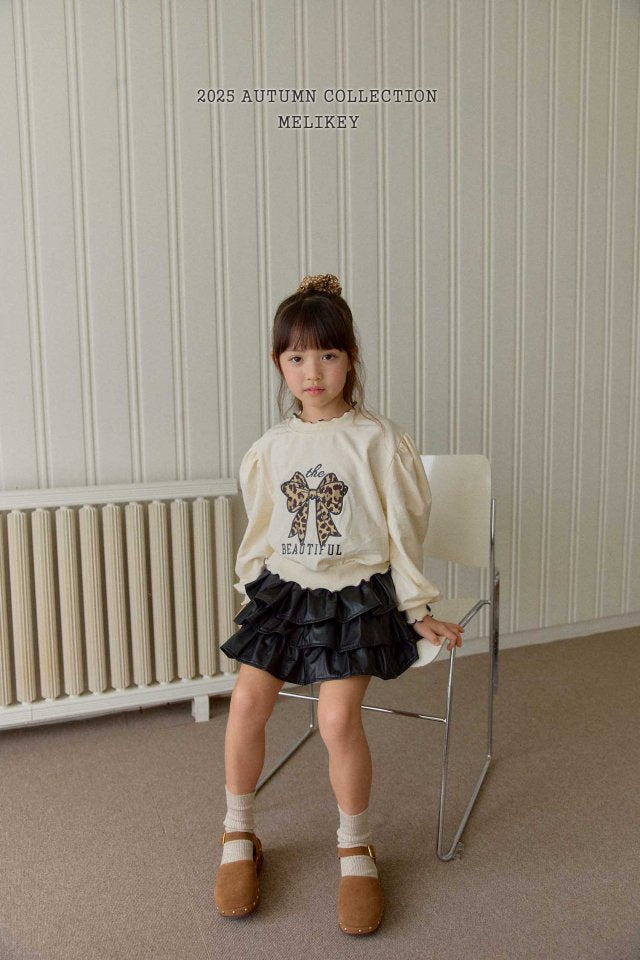 [melikey] Leopard Ribbon sweatshirt_2colors