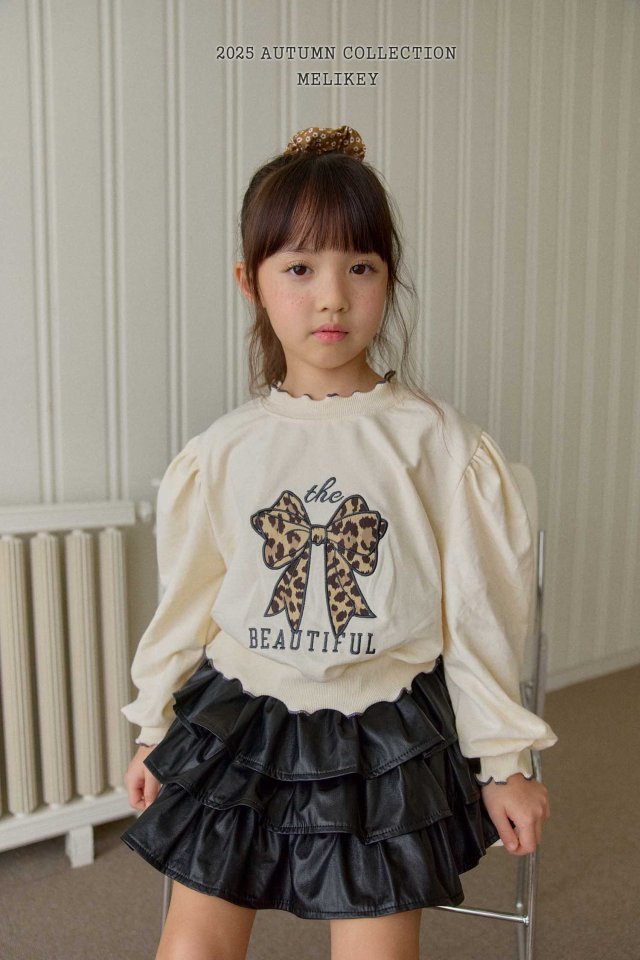 [melikey] Leopard Ribbon sweatshirt_2colors