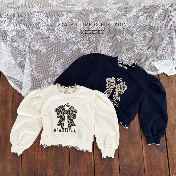 [melikey] Leopard Ribbon sweatshirt_2colors