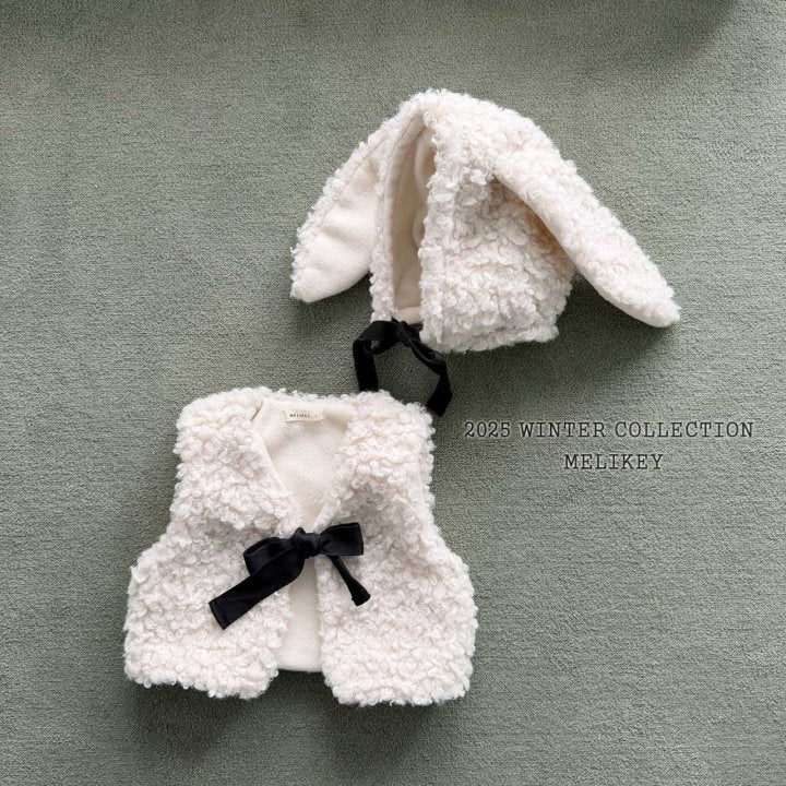 [melikey] Bunny Fleece Hat_Light Beige