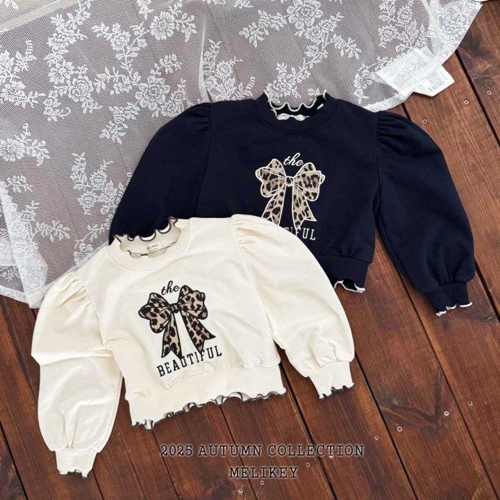 [melikey] Leopard Ribbon sweatshirt_2colors