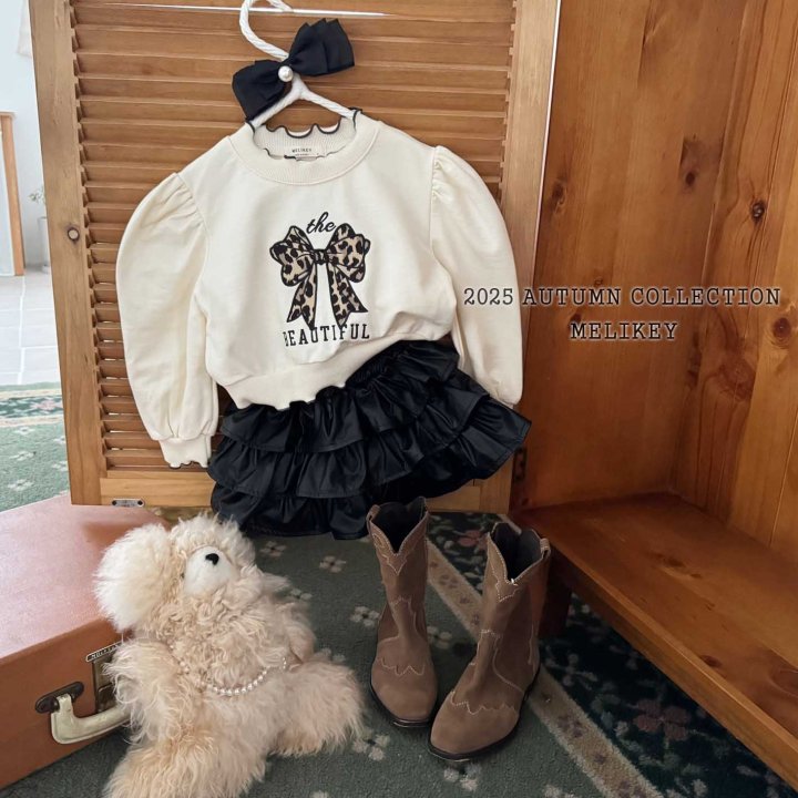 [melikey] Leopard Ribbon sweatshirt_2colors