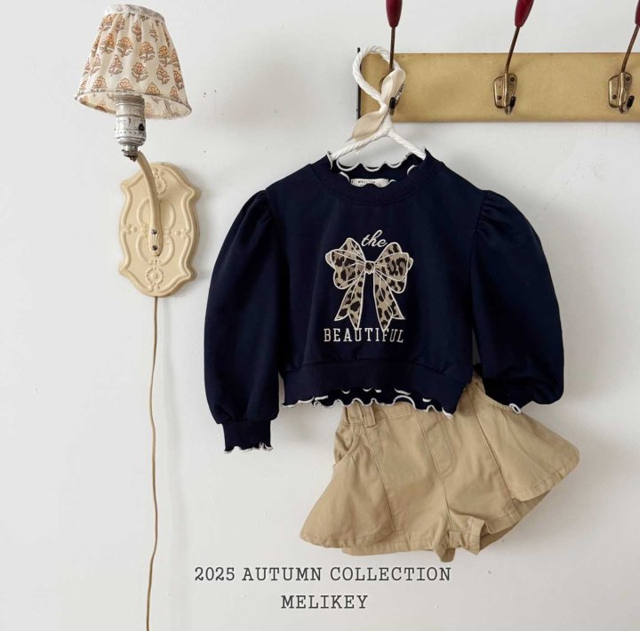 [melikey] Leopard Ribbon sweatshirt_2colors
