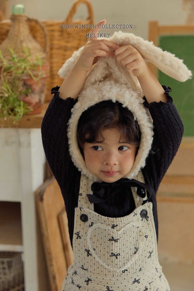 [melikey] Bunny Fleece Hat_Light Beige