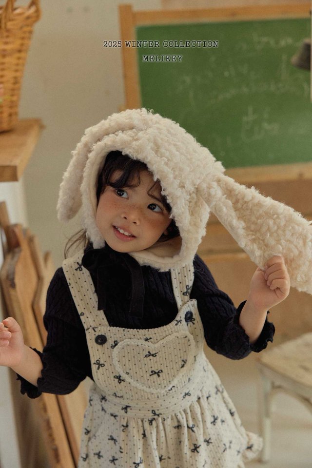 [melikey] Bunny Fleece Hat_Light Beige