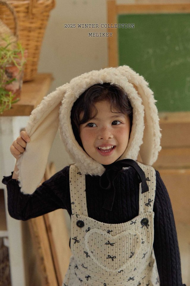 [melikey] Bunny Fleece Hat_Light Beige